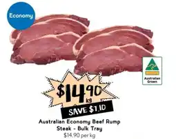 Drakes Australian Economy Beef Rump Steak - Bulk Tray offer