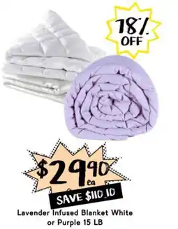 Drakes Lavender Infused Blanket White or Purple offer