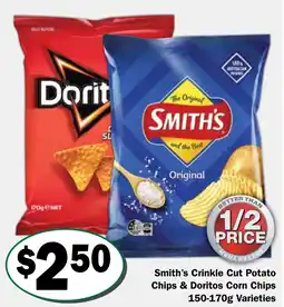 Friendly Grocer Smith's Crinkle Cut Potato Chips & Doritos Corn Chips offer