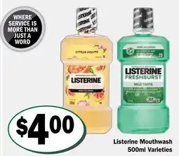 Friendly Grocer Listerine Mouthwash offer