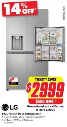 The Good Guys French Door Refrigerator offer