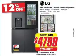 The Good Guys French Door Refrigerator offer