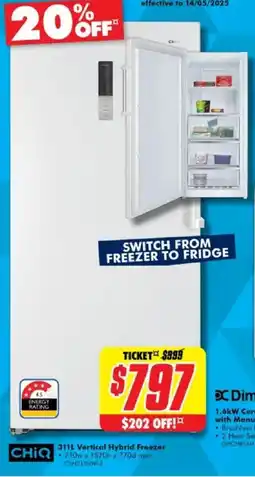 The Good Guys Vertical Hybrid Freezer offer