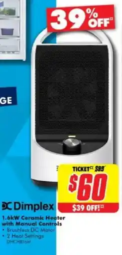 The Good Guys Ceramic Heater with Manual Controls offer