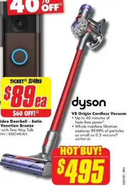 The Good Guys V8 Origin Cordless Vacuum offer