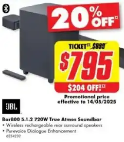 The Good Guys Bar800 5.1.2 720W True Atmos Soundbar offer