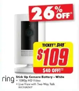 The Good Guys Stick Up Camera Battery - White offer