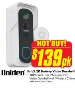 The Good Guys SOLOX 2K Battery Video Doorbell offer