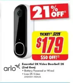 The Good Guys Essential 2K Video Doorbell 2K offer