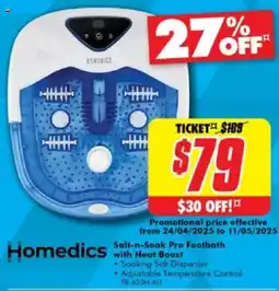 The Good Guys Salt-n-Soak Pro Footbath with Heat Boost offer