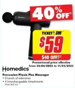 The Good Guys Percussion Physio Plus Massager offer