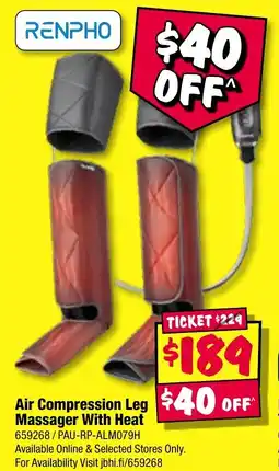 JB Hi-Fi Air Compression Leg Massager With Heat offer
