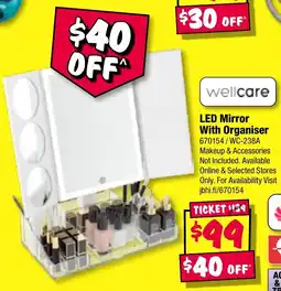 JB Hi-Fi LED Mirror With Organiser offer