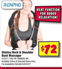 JB Hi-Fi Shiatsu Neck & Shoulder Back Massager offer