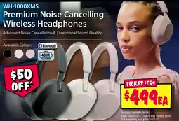 JB Hi-Fi Premium Noise Cancelling Wireless Headphones offer