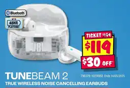JB Hi-Fi TUNEBEAM 2 TRUE WIRELESS NOISE CANCELLING EARBUDS offer