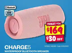 JB Hi-Fi CHARGE5 WATERPROOF BLUETOOTH SPEAKER offer
