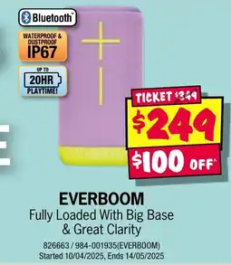 JB Hi-Fi EVERBOOM offer
