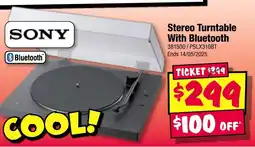 JB Hi-Fi Stereo Turntable With Bluetooth offer