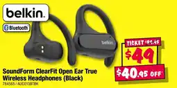 JB Hi-Fi SoundForm ClearFit Open Ear True Wireless Headphones (Black) offer
