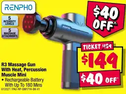 JB Hi-Fi R3 Massage Gun With Heat, Percussion Muscle Mini offer