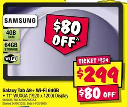 JB Hi-Fi Galaxy Tab A9+ Wi Fi offer
