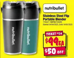 JB Hi-Fi Stainless Steel Flip Portable Blender offer
