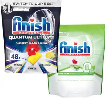 Coles Finish Quantum Ultimate Pro Dishwashing Tablets 48 Pack or 0% 60 Pack offer
