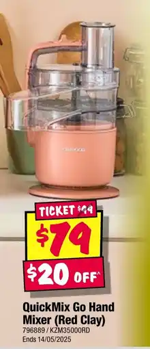 JB Hi-Fi QuickMix Go Hand Mixer (Red Clay) offer