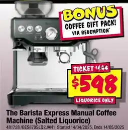 JB Hi-Fi The Barista Express Manual Coffee Machine (Salted Liquorice) offer