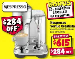 JB Hi-Fi Nespresso Vertuo Creatista offer