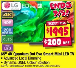 JB Hi-Fi 4K Quantum Dot Evo Smart Mini LED TV Advanced Local Dimming offer