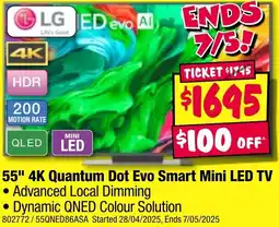 JB Hi-Fi 4K Quantum Dot Evo Smart Mini LED TV offer