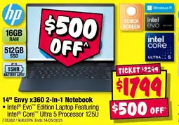 JB Hi-Fi Envy 2-In-1 Notebook offer