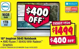 JB Hi-Fi Inspiron 5645 Notebook offer