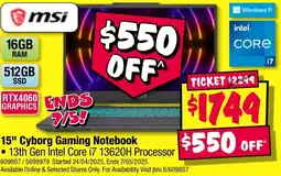 JB Hi-Fi Cyborg Gaming Notebook offer