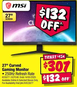 JB Hi-Fi Curved Gaming Monitor offer