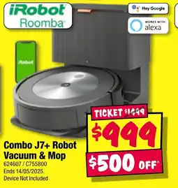 JB Hi-Fi Combo J7 Robot Vacuum & Mop offer