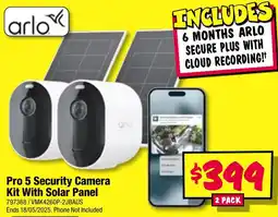 JB Hi-Fi Pro 5 Security Camera Kit With Solar Panel offer