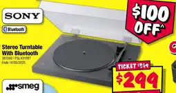 JB Hi-Fi Stereo Turntable With Bluetooth offer