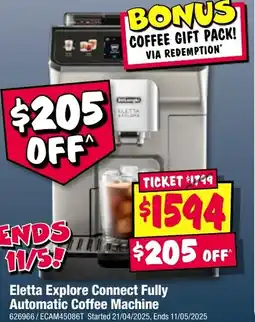 JB Hi-Fi Eletta Explore Connect Fully Automatic Coffee Machine offer