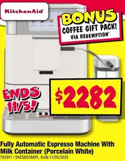 JB Hi-Fi Fully Automatic Espresso Machine With Milk Container (Porcelain White) offer