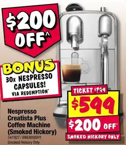 JB Hi-Fi Nespresso Creatista Plus Coffee Machine (Smoked Hickory) offer