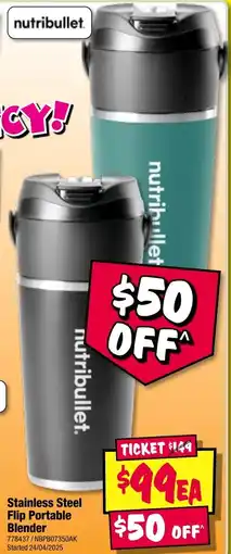 JB Hi-Fi Stainless Steel Flip Portable Blender offer