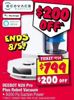JB Hi-Fi Deebot n20 pro plus robot vacuum offer