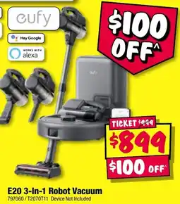 JB Hi-Fi E20 3-In-1 Robot Vacuum offer