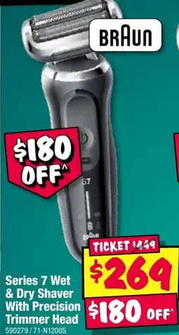 JB Hi-Fi Series 7 wet & dry shaver with precision trimmer head offer
