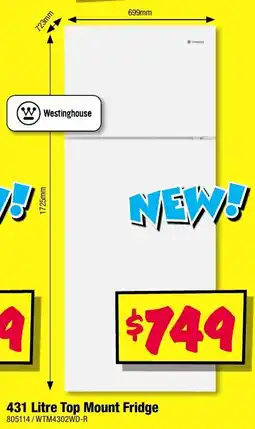 JB Hi-Fi Top Mount Fridge offer