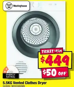 JB Hi-Fi Vented clothes dryer offer