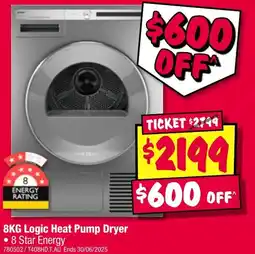 JB Hi-Fi Logic Heat Pump Dryer offer